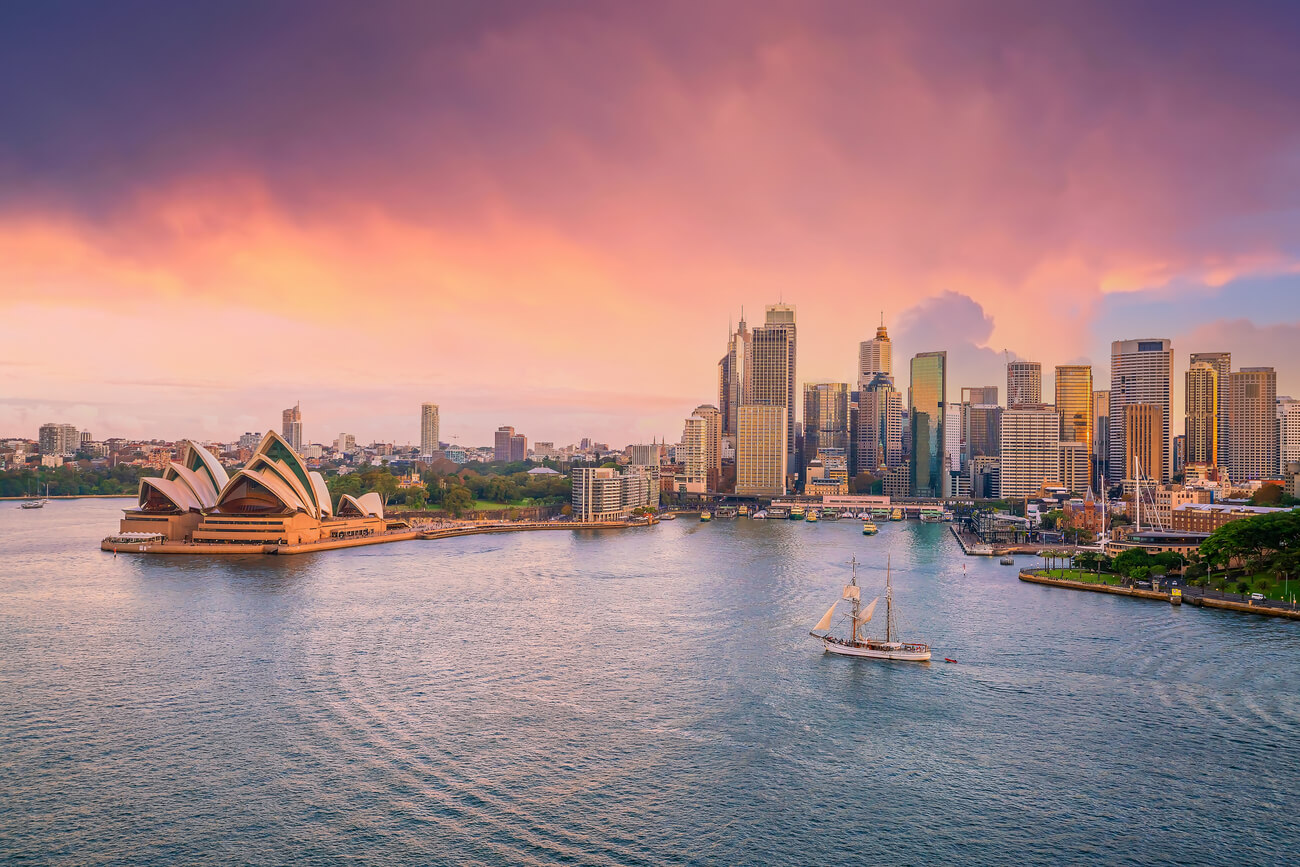 downtown-sydney-skyline-australia-from-top-view-sunset